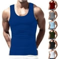 thumbnail image 1 of Jinhomg Big and Tall Gym Tank Tops for Men Breathable Comfy Sleeveless U-Neck Shirts Basic Solid Bodybuilding Workout Undershirts Summer Saving White L, 1 of 7