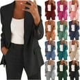 thumbnail image 1 of Jinhomg Blazers for Women 2 Piece Plus Size Business Suits Dressy Casual Notched Lapel One Button Cardigan Jacket and Dress Pants with Pockets Pink XXXL, 1 of 4