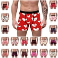 thumbnail image 1 of Jinhomg Boxer Briefs for Men Valentines Day Style Special Dating Rose Underwear Soft Comfortable Mid Waist Underpants Male Novelty Boxers 90 off Deals Pink L, 1 of 8