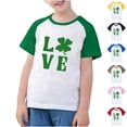 thumbnail image 1 of Jinhomg Boys Girls Holiday T Shirts Cute St.Patrick's Day Graphic Tees Lightweight Comfy Raglan Sleeve Crew Neck Tops Toddler Kids Spring Summer Wear Items for Kid Yellow 11 Years, 1 of 10