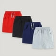 thumbnail image 1 of Jinhomg Boys Girls Shorts Toddler Casual Solid Spring Summer Shorts Lightweight Comfy Cotton Elastic Drawstring Waist Shorts with Pockets 2025 Saving Black 5Y, 1 of 5