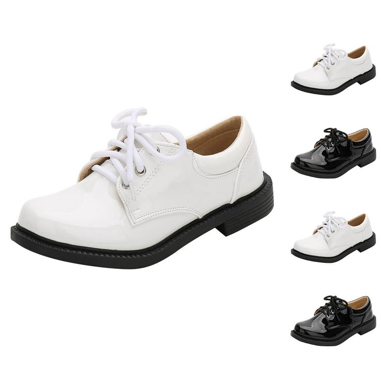 Jinhomg Boys formal Dress Shoes Lace Up Oxfords Shoes Faux Leather