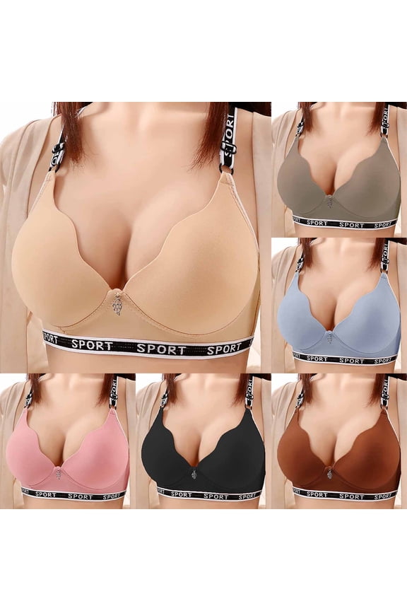 Bras for Women No Underwire Scalloped Push Up Wireless Bralettes Seamless Soft Comfort Everyday Tshirt Bra with Adjustable Straps Pink 42