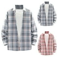 thumbnail image 1 of Jinhomg Button Up Shirt For Men Long Sleeve Plaid Shirt Jacket Casual Lightweight Cotton Shirts Coats With Pocket Light Blue,XXL, 1 of 6