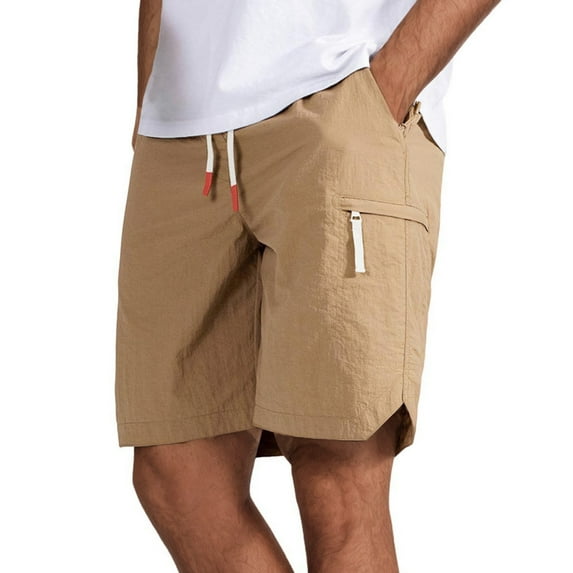 Jinhomg Cargo Shorts for Men Lightweight Drawstring Elastic Waist Shorts Casual Summer Activewear Short Pants with Pockets Black XXL