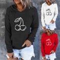 thumbnail image 1 of Jinhomg Casual Athletic Sweatshirts for Women Long Sleeve Cute Cherry Print Pullover Tops Lightweight Cozy Drawstring Hooded Sweatshirt with Pocket 90 off Clearance Sale White M, 1 of 5