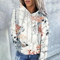 thumbnail image 1 of Jinhomg Casual Fall Hoodies for Women Lightweight Comfy Long Sleeve 2025 Trendy Printed Streetwear Tops Going Out Wear Spring Saving Blue XL, 1 of 6