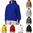 thumbnail image 1 of Jinhomg Casual Hoodies for Men Big and Tall PLus Size Fleece Lined Pullover Tops Long Sleeve Drawstring Cozy Sweatshirts Pocket White,XXXXL, 1 of 5