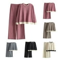 thumbnail image 1 of Jinhomg Casual Sweater Lounge Sets for Women 2 Piece Fall Comfy Knit Sweater Outfits Long Sleeve Crew Neck Top and Elastic Waist Pant Pink Free Size, 1 of 4
