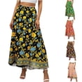thumbnail image 1 of Jinhomg Chiffon Skirts for Women Boho Summer Long Skirt Elastic High Waisted A Line Maxi Skirts, 1 of 8