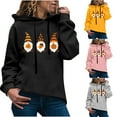 thumbnail image 1 of Jinhomg Christmas Hooded Pullover for Women Cute Funny Gnome Graphic Holiday Sweatshirt Fall Plus Size Long Sleeve Thin Hoodies with Kangaroo Pocket 90 Percent off Clearance Sale Black XL, 1 of 3