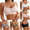 thumbnail image 1 of Jinhomg Comfortable Bras for Women Soft Cup Weekend Styling Wirefree Push-Up Bra Printed Pattern Pullover Style, Natural Shape, Soft Lining Black L, 1 of 9
