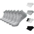thumbnail image 1 of Jinhomg Cotton Athletic Socks for Men 6 Pairs Lightweight Moisture Wicking Socks Casual Comfy Low Cut Ankle Tab Outdoor Socks for Hiking, Camping Black Free Size, 1 of 3