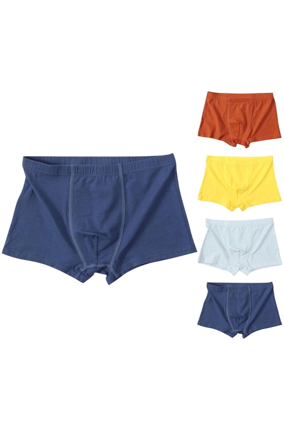 Cotton Boys Boxer Briefs Toddler Underwear Comfort Lightweight Breathable Stretch Flex Underwear for Teenage Students' Underwear Light Blue,7-10 Years