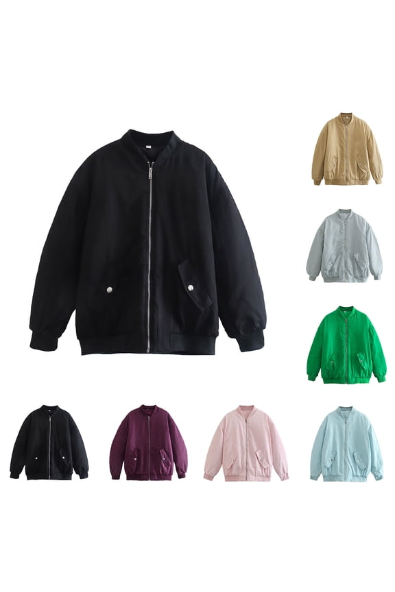 Down Jacket for Women Fall Winter Thermal Full-Zip Puffer Coats Casual Comfy Long Sleeve Solid Outerwear with Pockets Sales Today Clearance Green XS