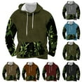 thumbnail image 1 of Jinhomg Drawstring Hoodies for Men Big and Tall Casual Camo Print Sweatshirts Thermal Comfy Long Sleeve Hooded Sweatshirt with Pocket Black XXL, 1 of 5