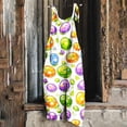 thumbnail image 1 of Jinhomg Easter Linen Overalls,Christmas Costumes for Women Santa Claus Snow Print Romper Party Jumpsuits Loose Fit Overall Multicolor XL, 1 of 5