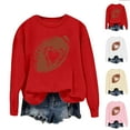thumbnail image 1 of Jinhomg Fall Lightweight Sweatshirt for Women Trendy Football Printed Pullover Tops Plus Size Comfy Long Sleeve Round Neck Sweatshirts Beige XL, 1 of 4