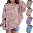 thumbnail image 1 of Jinhomg Fall Sweatshirt for Toddler Kid Retro Floral Print Long Sleeve Hoodie Boys Girls Casual Comfy Pullovers with Pocket Purple 13 Years, 1 of 3