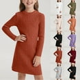thumbnail image 1 of Jinhomg Fall Winter Dresses for Girls Ribbed Knit Mini Dress Long Bodycon Dresses Gray 160, 1 of 9