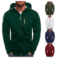 thumbnail image 1 of Jinhomg Fleece Full Zip Hoodies for Men Lightweight Fashion Long Sleeve Sweatshirts Slim Fit Sports Hooded Jacket Fall Tops with Zip Pocket Wine,S, 1 of 6