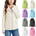 thumbnail image 1 of Jinhomg Fleece Jacket Kids Girls Zip Up Hoodies Lightweight Comfy Warm Hooded Jackets Winter Coats Outerwear with Pockets 11-12 Years, 1 of 7