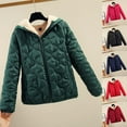 thumbnail image 1 of Jinhomg Fleece Lined Coat for Women Fall Winter Thermal Long Sleeve Full-Zip Puffer Jacket Plus Size Casual Solid Color Outerwear with Pockets Sales Today Clearance Navy M, 1 of 5