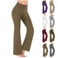 thumbnail image 1 of Jinhomg Fleece Lined Flare Leggings for Women High Wasit Bootcut Yoga Pants Bootleg Pants Winter Warm Workout Leggings Beige,L, 1 of 6