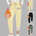 Jinhomg Fleece Lined Sweatpants for Women Christmas Print Casual Jogger