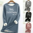 thumbnail image 1 of Jinhomg Fleece Lined Warm Shirts for Women Crew Neck Long Sleeve Casual Sweatshirts Solid Color Plus Size Thermal Tops Gray,XXXXL, 1 of 4