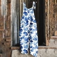thumbnail image 1 of Jinhomg Floral Printed Bohemian Jumpsuits for Women Sleeveless Spaghetti Strap Rompers Wide Leg Loose Beach Vacation Clothes Multicolor XL, 1 of 5