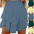 thumbnail image 1 of Jinhomg Flowy Skirts for Women Cute Ruffle Layered Mini Skirts Casual High Waist Boho Skirt Lightweight Summer Swing Beach Skirt Army Green XXL, 1 of 6