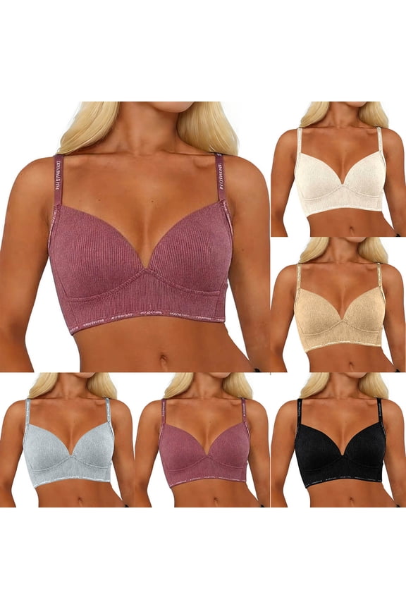Front Closure Bras for Women Lightweight Feel Long Day Wear Wirefree Bralette No Print Pullover Style, Easy Movement, Soft Lining, Soft Lining Red S