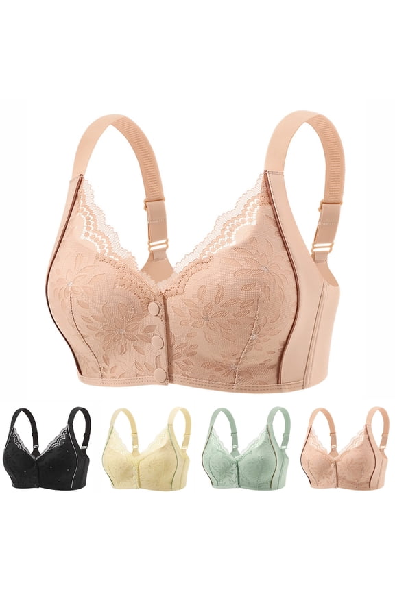 Front Closure Bras for Women Smooth Under Tops Weekend Styling Wirefree Bralette No Print Front Closure, Smooth Under Tops, Smooth Profile Beige 38