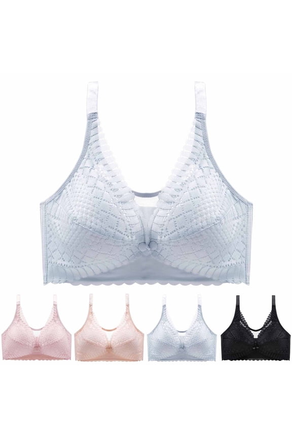 Front Closure Bras for Women Soft Touch Modern Layering Wirefree Push-Up Bra No Print Front Closure, Soft Touch Fabric, Smooth Profile Black 44