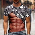 thumbnail image 1 of Jinhomg Funny Graphic Tops for Men Lightweight Comfy Short Sleeve Crew Neck Tees Big and Tall Casual Spring Summer T-Shirts Holiday Party Wear Camouflage XXXL, 1 of 5