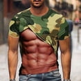 thumbnail image 1 of Jinhomg Funny Graphic Tops for Men Lightweight Comfy Short Sleeve Crew Neck Tees Big and Tall Casual Spring Summer T-Shirts Holiday Party Wear Camouflage L, 1 of 5
