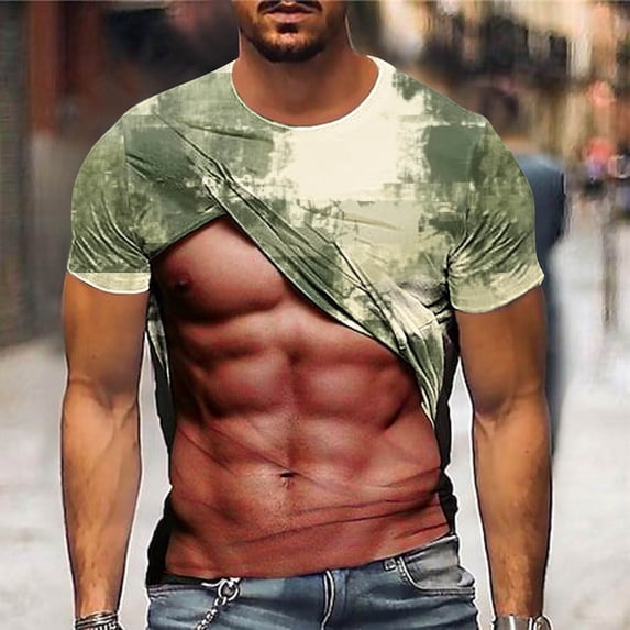 Jinhomg Funny Graphic Tops for Men Lightweight Comfy Short Sleeve Crew Neck Tees Big and Tall Casual Spring Summer T-Shirts Holiday Party Wear Lightening Deals Camouflage L