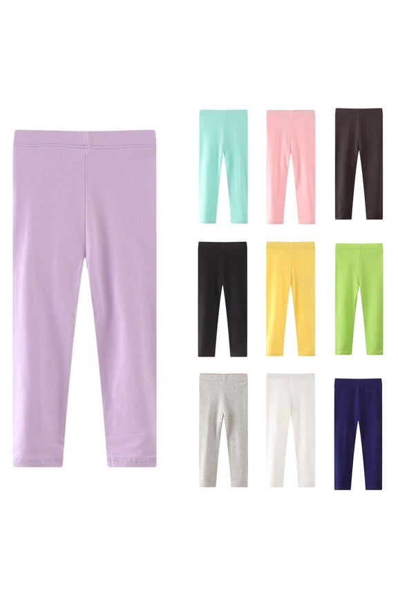 Girl's Casual Leggings Casual Stretch Dance Bell Bottoms Soft Comfy Bottoms Pants Winter Fall Outfits for Little Kids Purple (2-8 Years)