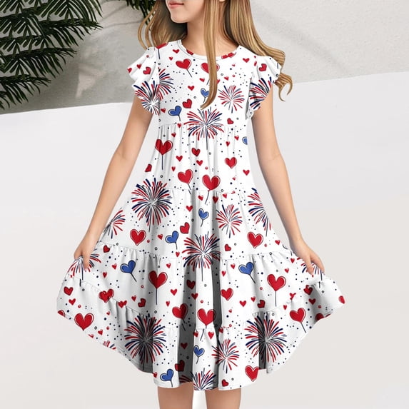 Jinhomg Girls A Line Dress Cute Floral Print Midi Tank Dresses Flowy Swing Sleeveless Crew Neck Sundress Casual Summer Daily Wear White 8 Years