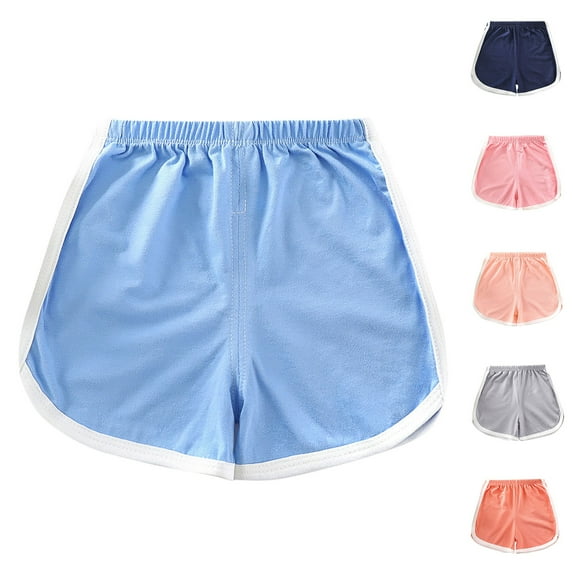 Jinhomg Girls Athletic Dolphin Shorts Soft Comfy Cotton Workout Shorts Casual Elastic Waist Runing Short Pants Orange 3 Years