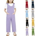 thumbnail image 1 of Jinhomg Girls Boys Overalls Loose Fit Comfy Spaghetti Straps Jumpsuits Lightweight Casual Summer Bib Overalls Toddler Kids Daily Wear 90 off Clearance Sale Navy 5 Years, 1 of 10