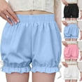thumbnail image 1 of Jinhomg Girls Cute Shorts Trendy Ruffled Chiffon Shorts Lightweight Comfy Elastic Waist Casual Short Pants for Under Dresses Pink 10-11Years, 1 of 7