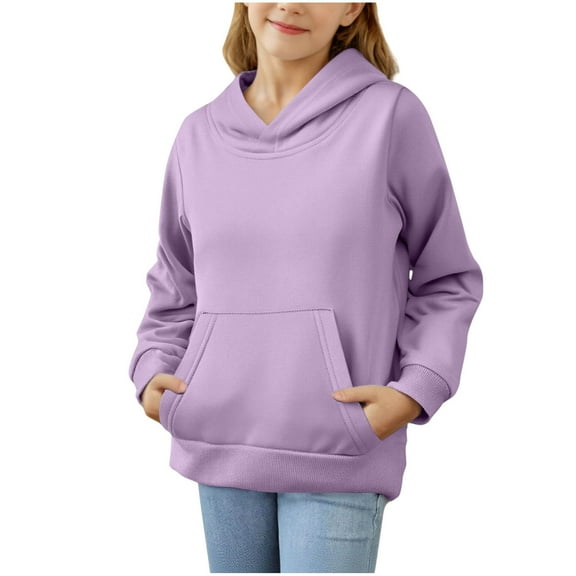Jinhomg Girls Hoodies Size 14-16 Long Sleeve Cute Preppy Oversized Hooded Sweatshirts Kids Girls Hoodies Size 10-12 Trendy Purple,11-12Years
