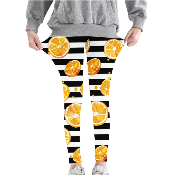Jinhomg Girls Printed Leggings Cute Stretch Athletic Leggings Little Kids High Waisted Ankle Length Yoga Pants Multicolor (3-8 Years)
