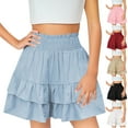 thumbnail image 1 of Jinhomg Girls Skirts with Shorts Flowy 2 In 1 Cute Butterfly Shorts Big Kids Cheer Athletic Gym Teens Casual Clothes Fashion Sportswear Blue 3-4Years, 1 of 7