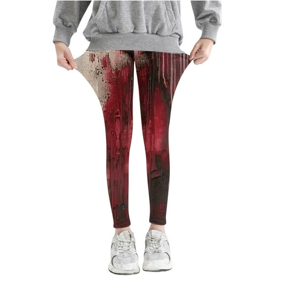 Jinhomg Halloween Printed Leggings for Girls High Stretch Tights Athletic Dance Leggings Pants Toddlers Outdoor Sports Trousers Multicolor (3-8 Years)