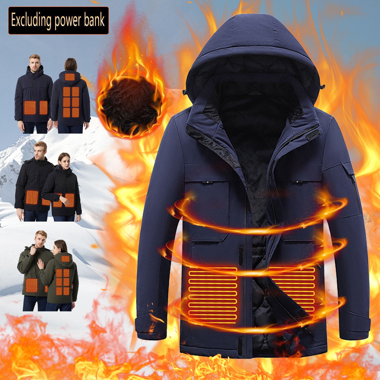 Jinhomg Heated Ski Jackets for Women Waterproof Windproof Smart