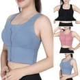 thumbnail image 1 of Jinhomg High Support Bra for Women Zip Front Closure Full Coverage Sports Bras Compression Push Up Running Bras No Underwire 90 Percent off Clearance Sale Blue XXXXXL, 1 of 7