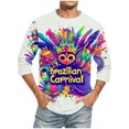 thumbnail image 1 of Jinhomg Holiday Graphic Tees for Men 2025 Novelty Funny Mardi Gras T-Shirts Big and Tall Casual Comfy 3/4 Sleeve Crew Neck Tops Carnival Party Wear Prime Deals Today White XXXXL, 1 of 4